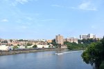 Northbound M7A Set rolling along the Harlem River-viewed from the other side of the bridge